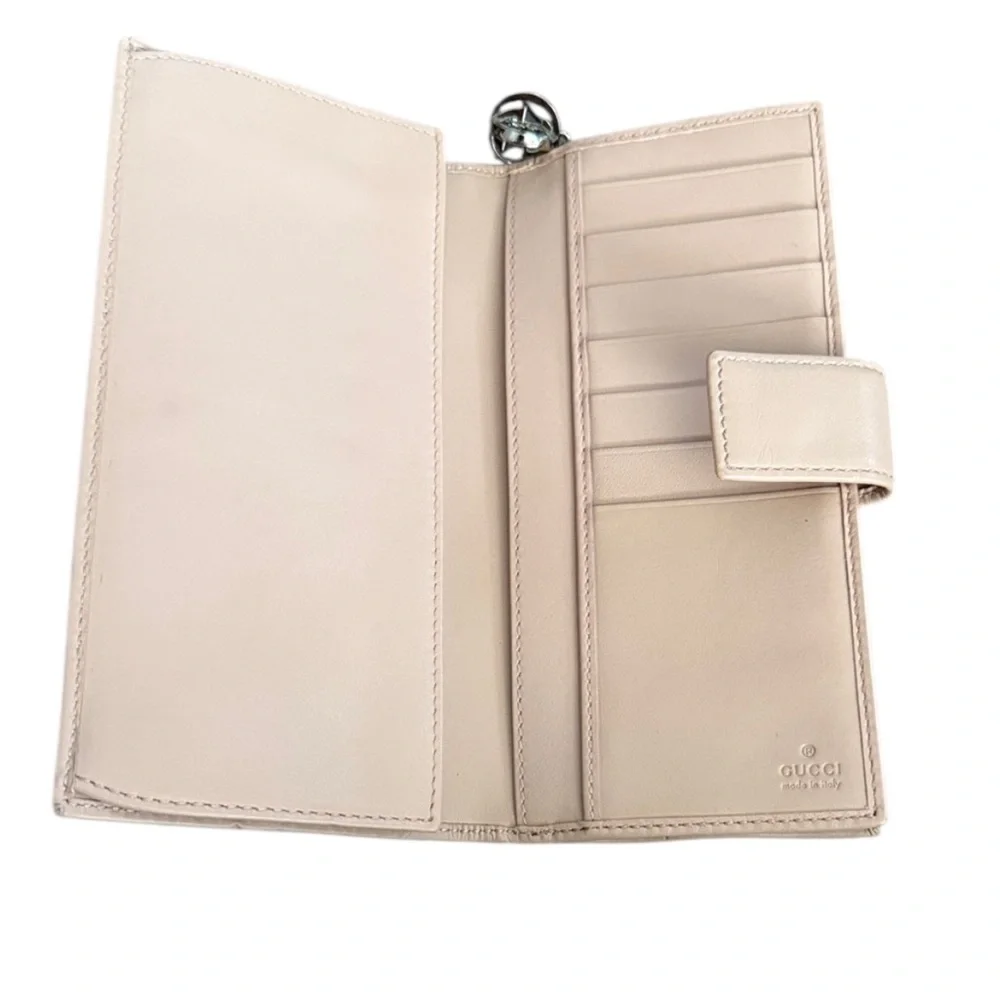 Authentic Gucci GG canvas continental long wallet beige pink - Picture 8 of 12